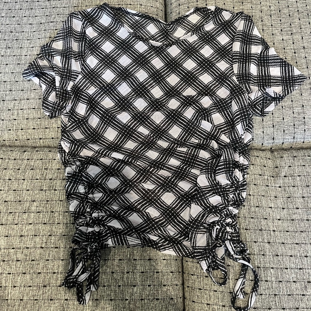 Hollister purple mesh side cinched top